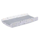Changing pad cover featuring whimsical gray and white stars and moons design, designed for the Lambs & Ivy Goodnight Moon collection.