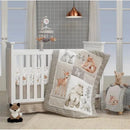 Changing pad cover featuring soft white minky fabric with a painted forest design, showcasing various woodland animals.