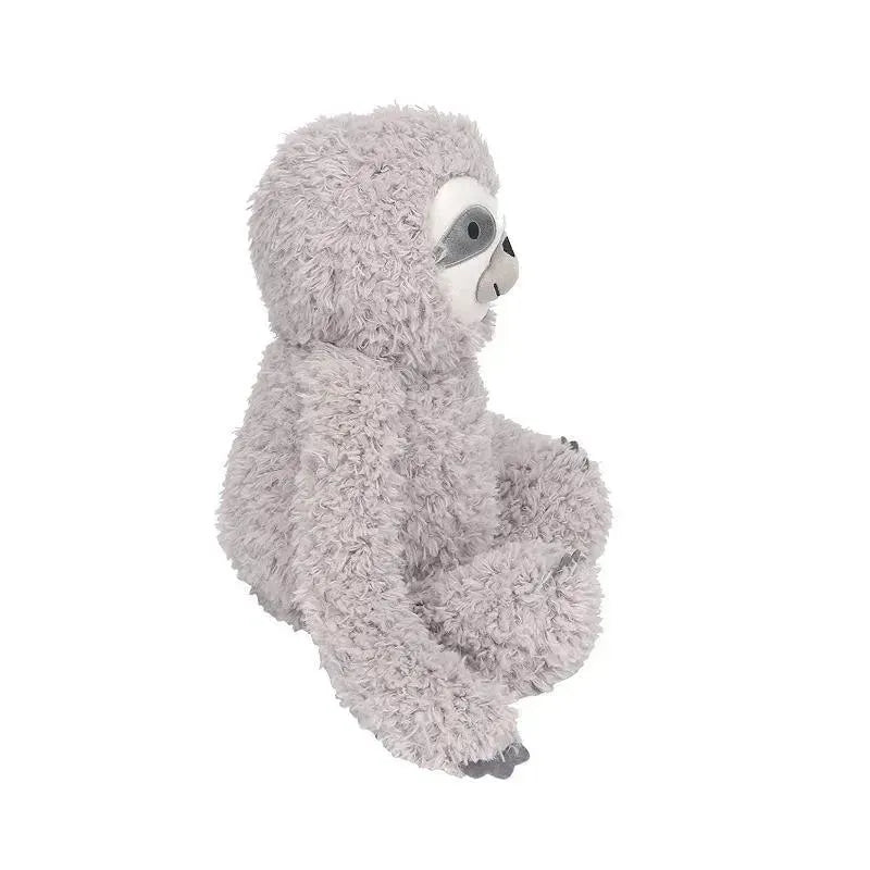 Stuffed sloth plush from Lambs & Ivy, soft gray fur, large eyes, seated position, suitable for cuddling or decor.