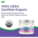 100% USDA Certified Organic Lansinoh Organic Nipple Cream, a 2oz balm for tender nipples and dry skin, labeled as safe for mom and baby.