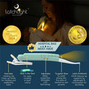 Wearable Latchlight night light for breastfeeding, featuring a rotating clip and dimmable LED technology.