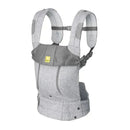 Líllé Baby Complete All Seasons Carrier in Pebble Grey with geometric patterns and adjustable straps.