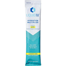 Liquid IV Lemon Lime hydration multiplier drink mix packet, 16g, with non-GMO electrolytes, adds to 16 oz of water.