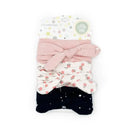Little Me 3Pk Baby Girl Head Wraps Heart,Roses,Stars Image 1