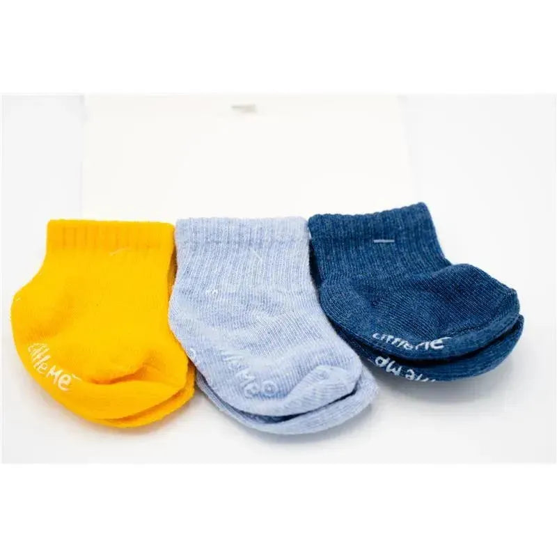 Little Me 6pk Baby Boys Socks, Yellow/Blue Athletic Striped Image 3