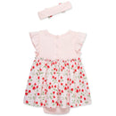 Little Me - Baby Girl Strawberries Bsuit Dress, Pink Image 3