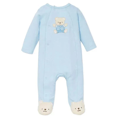 Little Me - Cute Bear Footie, Light Blue Image 1