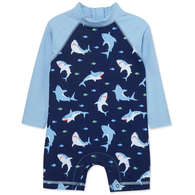 Little Me - Shark Long Sleeve Rashguard Suit Image 1