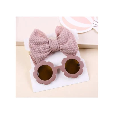 Little Trendy - Baby Sunglasses And Headband Set, Pink Image 1