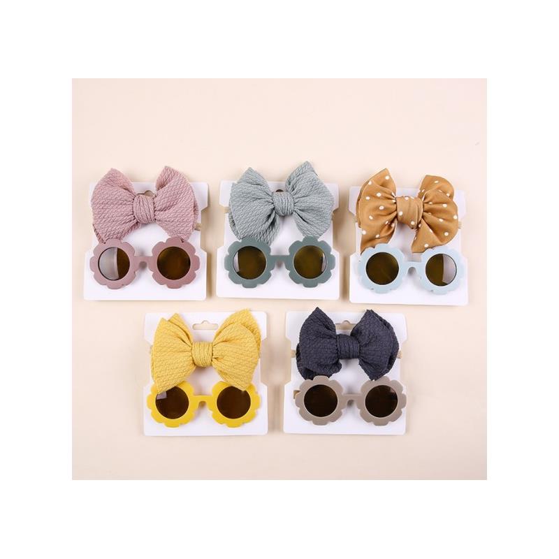 Little Trendy - Baby Sunglasses And Headband Set, Pink Image 2