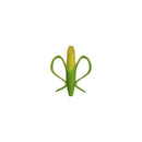 Soft, colorful corn-shaped baby brush with a yellow corn top and green base, designed for gentle brushing.