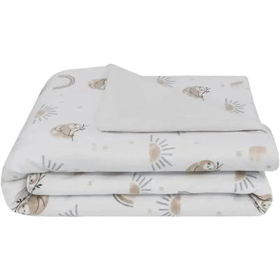 Living Textiles - Jersey Sherpa Blanket, Premium Cute Cozy Fabric, Rainbow Sloth Image 1