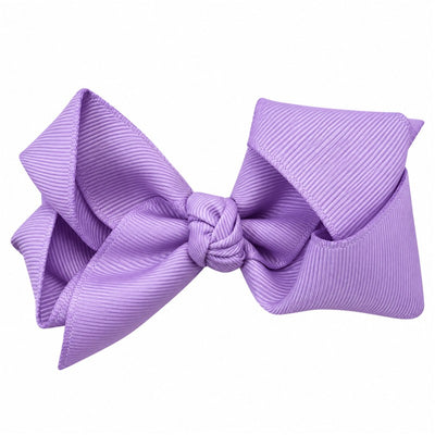 Medium purple ribbed fabric hair bow by MacroBaby