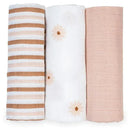 Lulujo - 3Pk Daisies Muslin Receiving Blankets  Image 1