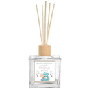 Reed diffuser by Macrobaby, 6.7 oz, featuring a cute bear and baby design on the label, with five reed sticks.