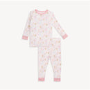 Modal long sleeve pajamas for girls featuring a star catcher design, with light colors and pink accents.