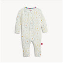 Cream modal convertible coverall featuring playful patterns with animals and toys, designed for infants.