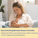 Unisex Mam Air Night Pacifiers for ages 6-16 months, designed for easy switching between breastfeeding and pacifier use.