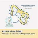Airflow shield for MAM Air Matte Pacifiers, designed to prevent skin irritation and saliva buildup for sensitive skin.