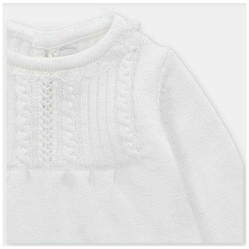 Knit white sweater with textured detailing and a ruffled neckline from the Martin Aranda 2Pk Take Me Home Set.
