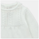 Knit white sweater with textured detailing and a ruffled neckline from the Martin Aranda 2Pk Take Me Home Set.