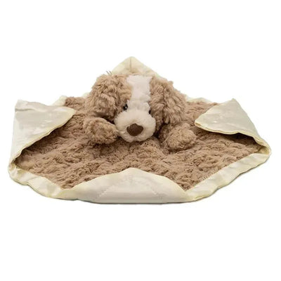 Putty Nursery Hound Character Blanket featuring a plush hound with floppy ears and a soft beige blanket.