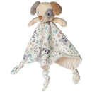 Stuffed animal lovey security blanket featuring Sparky Puppy, with soft fabric and playful animal patterns.