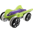Hot Wheels Color Shifters toy car featuring a sleek green design with a purple top and black wheels.