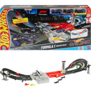 Hot Wheels Race Formula 1 Grand Prix Circuit Track Set with track layout, cars, and racing obstacles for 5+ age group.