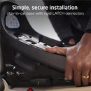 Maxi-Cosi Ambra Infant Car Seat base installed in a vehicle, highlighting the LATCH connectors and installation instructions.