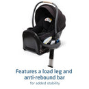 Maxi-Cosi Ambra Infant Car Seat in Escargot color, featuring a load leg and anti-rebound bar for added stability.