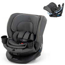 Maxi-Cosi Andi 360 Rotating All-in-One Convertible Car Seat in Escargot, featuring a padded design and cup holders.