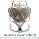 Maxi-Cosi Cassia Smart Baby Swing in Truffle color, featuring a plush seat, safety harness, and removable toy mobile.
