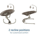 Maxi-Cosi Cassia Smart Baby Swing in Truffle, featuring two recline positions for customized comfort and hanging toys.