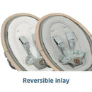 Reversible inlay for the Maxi-Cosi Cassia Swing in Classic Green, featuring two styles: one textured white and one soft gray.
