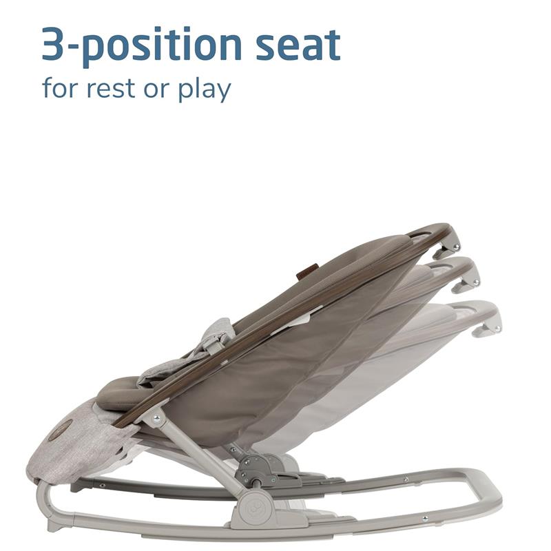 3-position Maxi-Cosi Kori baby bouncer seat in truffle, suitable for infants to rest or play.