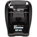 Maxi-Cosi Mico 30 infant car seat base in black, featuring clear installation instructions and rear-facing belt path indicators.