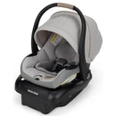 Maxi-Cosi Mico Pro Infant Car Seat in Sea Drift color, featuring a cushioned interior, adjustable canopy, and safety harness.