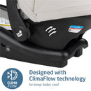 Maxi-Cosi Mico Pro Infant Car Seat in Sea Drift, features ClimaFlow technology for temperature control to keep baby cool.