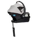 Maxi-Cosi Mico Pro + Infant Car Seat in Sea Shadow color, featuring a removable canopy and a secure base with a support leg.