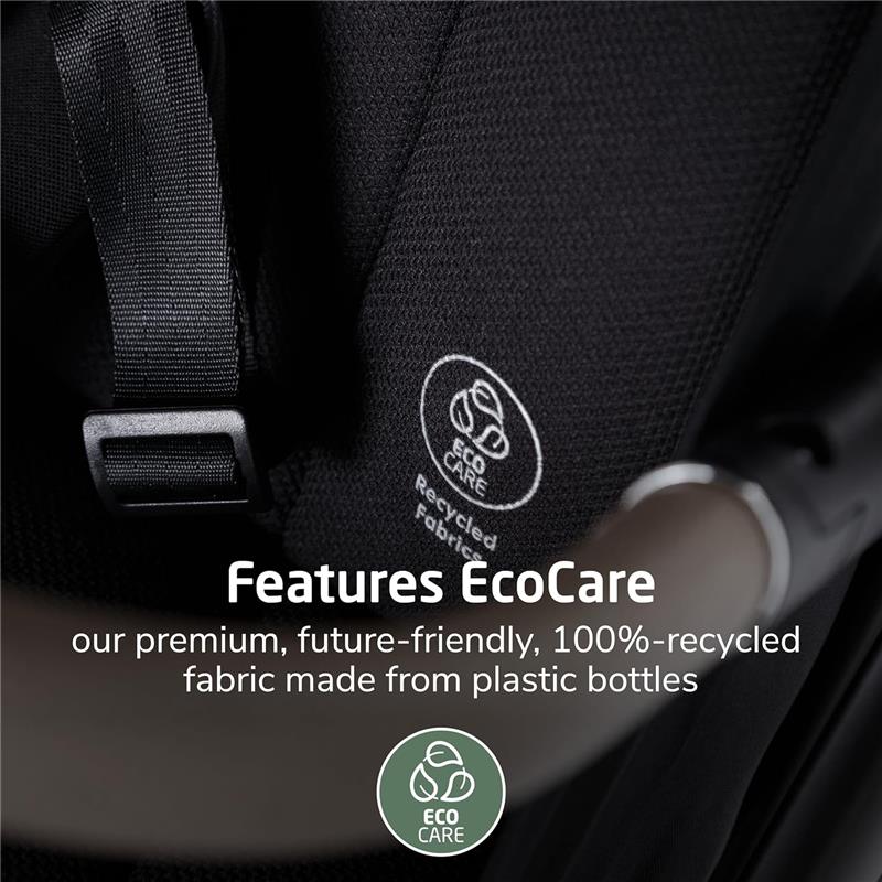 EcoCare feature on Maxi-Cosi Oxford Cabin Stroller, highlighting 100% recycled fabric made from plastic bottles.