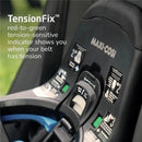 Maxi-Cosi Peri 180 Rotating Infant Car Seat featuring TensionFix™ red-to-green tension indicator for secure installation.