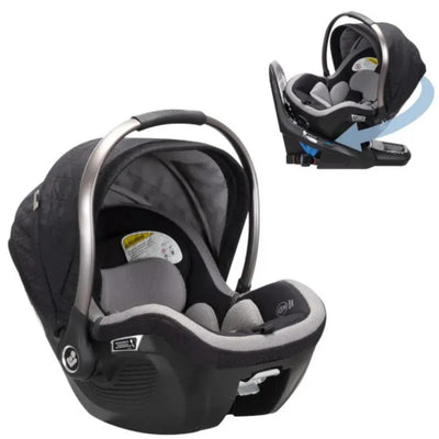 Maxi-Cosi Peri 180° Rotating Infant Car Seat in Onyx Heritage, featuring a sleek design and protective canopy.