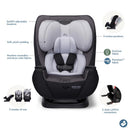 Maxi-Cosi Pria All-in-One Convertible Car Seat in Blackened Pearl, featuring soft padding, adjustable headrest, and LATCH connectors.