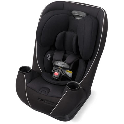Maxi-Cosi Pria Max All-in-One Convertible Car Seat in Caspian Caviar with padded seat, safety harness, and cup holders.