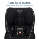 Maxi-Cosi Pria Max All-in-One Convertible Car Seat in Caspian Caviar with extra plush padding for head and lumbar support.