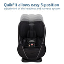 Maxi-Cosi Pria Max All-in-One Convertible Car Seat in Caspian Caviar, showcasing adjustable headrest and harness system.