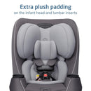 Maxi-Cosi Pria Max All-in-One Convertible Car Seat in Escargot with extra plush padding on head and lumbar inserts.