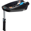 Maxi-Cosi infant car seat base in black, featuring adjustable support leg, locking mechanism, and installation indicators.