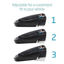 Black Maxi-Cosi infant car seat base with adjustable height positions, labeled 1, 2, and 3 for vehicle fit customization.